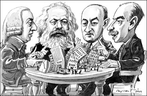 Smith, Marx, Schumpeter y Keynes.